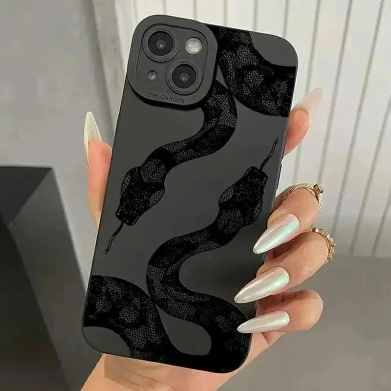 For iPhone 13 Case Snake Pattern TPU Phone Cover