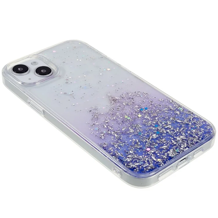 DFANS Starlight Shining Series для iPhone 14 PC+TPU Защитный чехол Стильный Блестящий Защита от падения - Фиолетовый