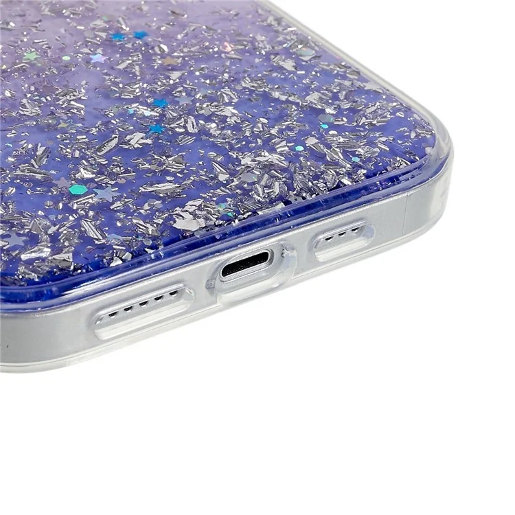 DFANS Starlight Shining Series для iPhone 14 PC+TPU Защитный чехол Стильный Блестящий Защита от падения - Фиолетовый