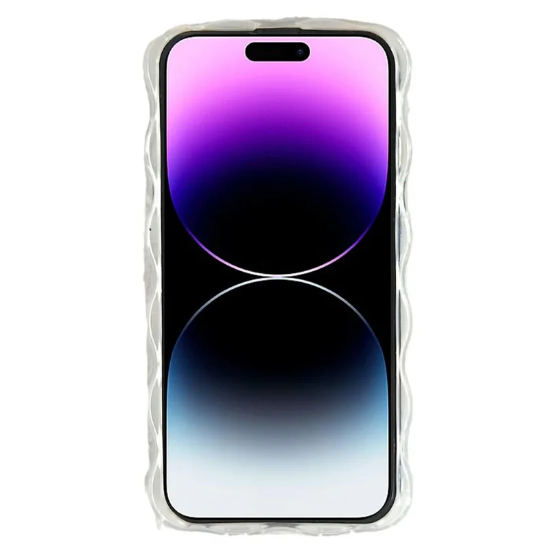 Étui pour iPhone 14 Pro Motif de fleurs à l'huile Housse de téléphone TPU avec cadre à vagues bouclées