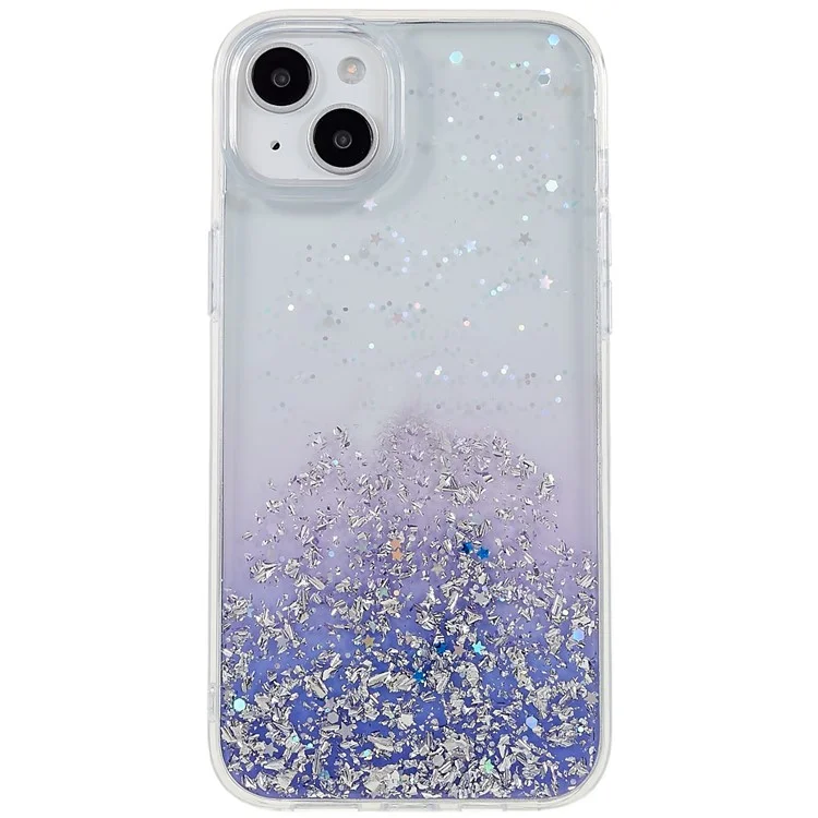 DFANS Starlight Shining-serie Für Iphone 14 Plus Stilvolle Glitzernde Drop-proof-cover Pc+tpu-schutzhülle - Violett