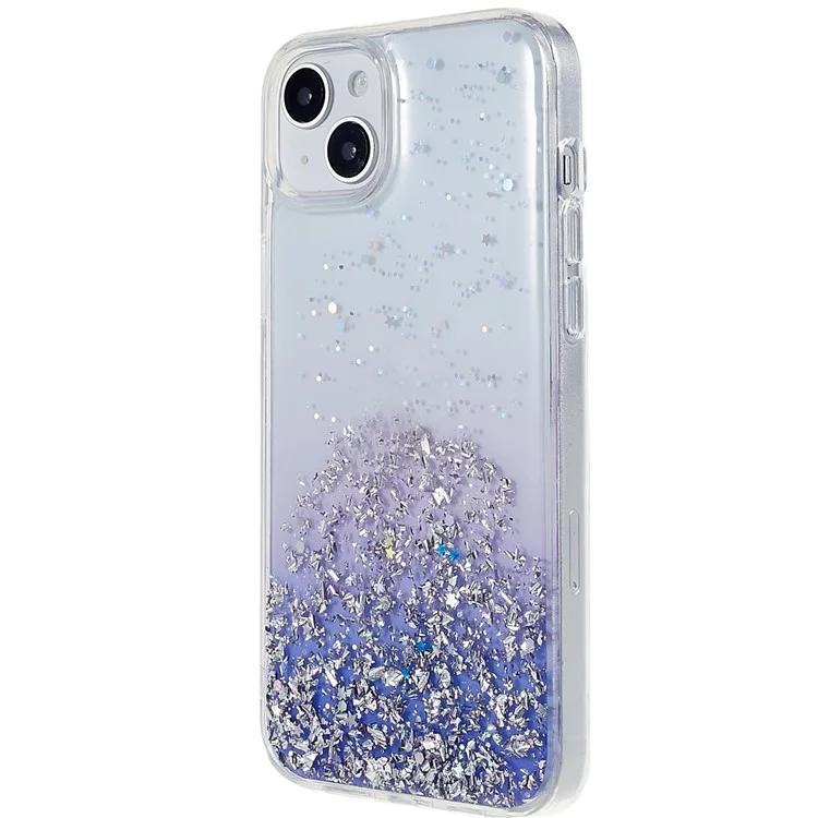 DFANS Starlight Shining-serie Für Iphone 14 Plus Stilvolle Glitzernde Drop-proof-cover Pc+tpu-schutzhülle - Violett