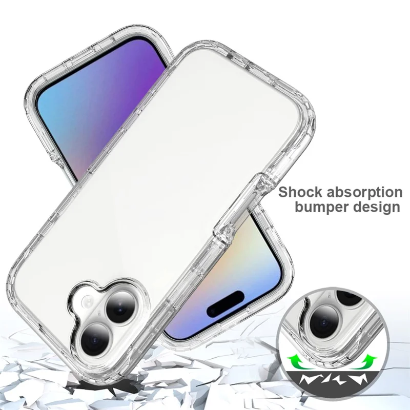 For iPhone 17 Case TPU PC 2 in 1 Dropproof Clear Phone Cover