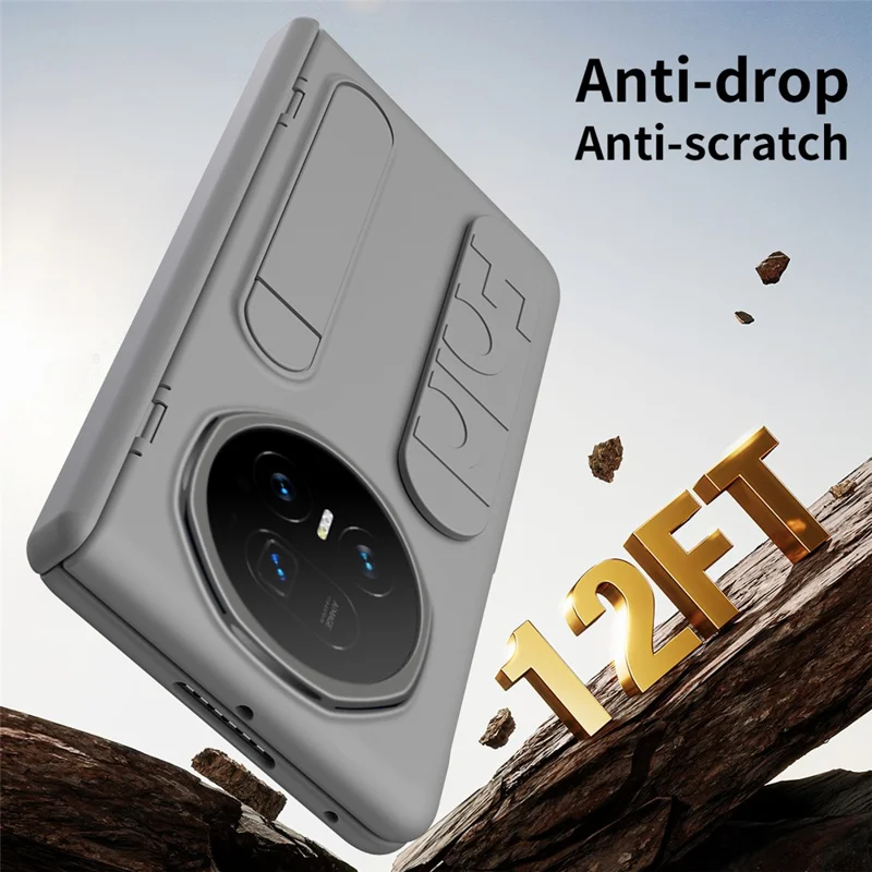 For Honor Magic V5 5G Case Kickstand Wristband PC Phone Cover with Tempered Glass Film - Blue