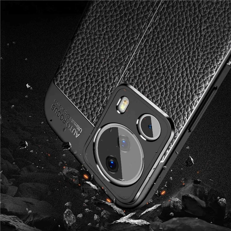 Противоударный TPU-чехол с текстурой личи для Xiaomi 13 Lite / Civi 2 5G, защитный чехол для телефона - синий