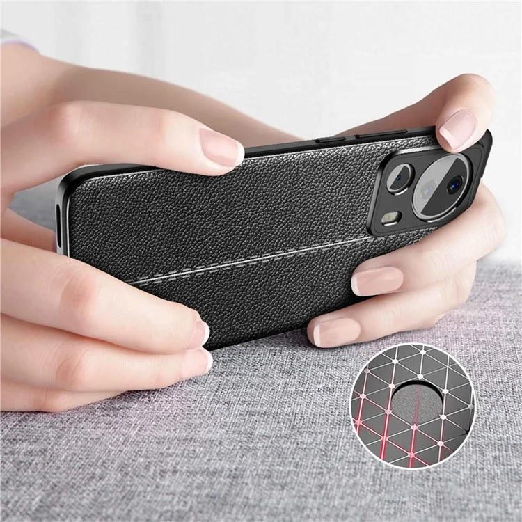 Противоударный TPU-чехол с текстурой личи для Xiaomi 13 Lite / Civi 2 5G, защитный чехол для телефона - синий