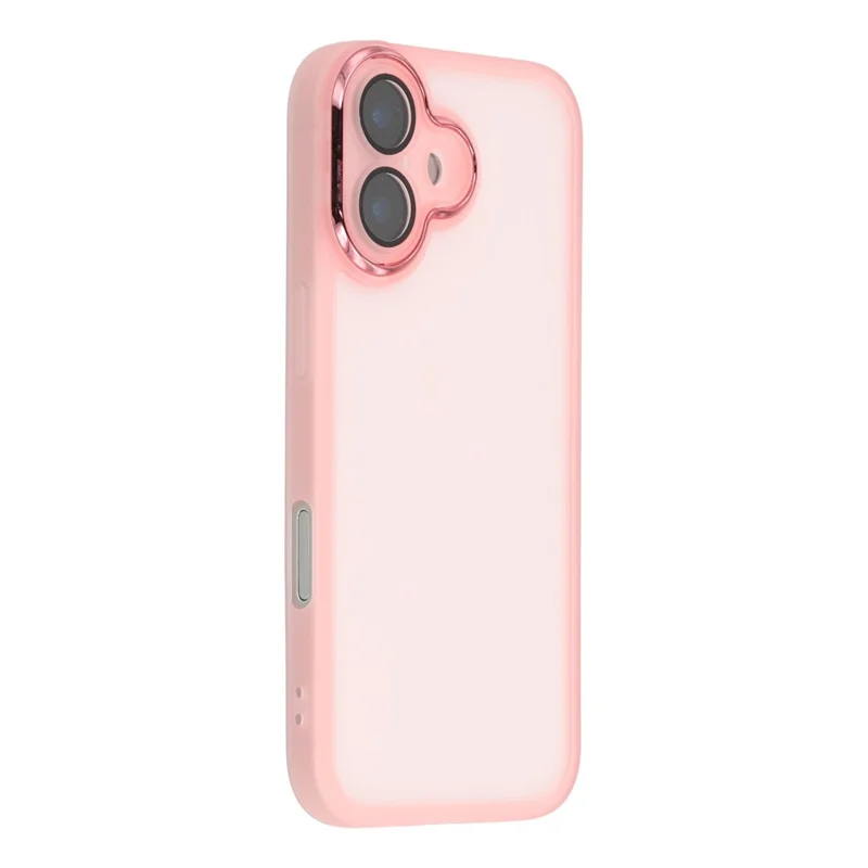 For iPhone 17 Case Electroplated Camera Frame TPU Phone Cover - Transparent Pink