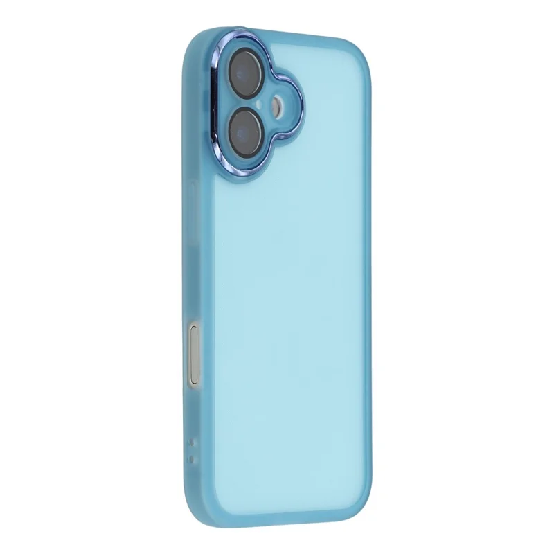 For iPhone 17 Case Electroplated Camera Frame TPU Phone Cover - Transparent Blue
