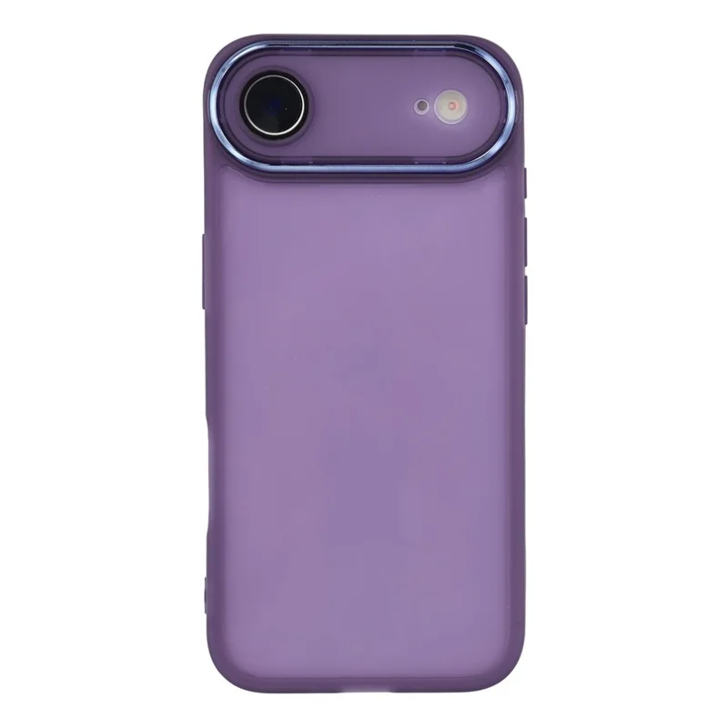 For iPhone 17 Air Case Electroplated Camera Frame TPU Phone Cover - Transparent Purple