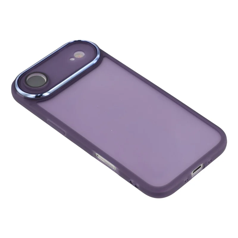 For iPhone 17 Air Case Electroplated Camera Frame TPU Phone Cover - Transparent Purple