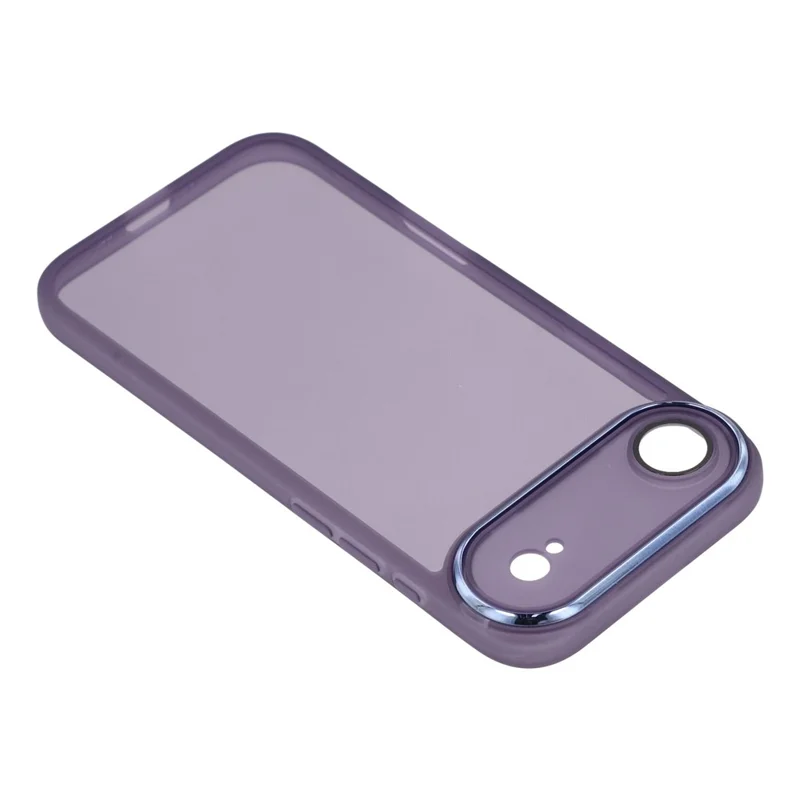 For iPhone 17 Air Case Electroplated Camera Frame TPU Phone Cover - Transparent Purple