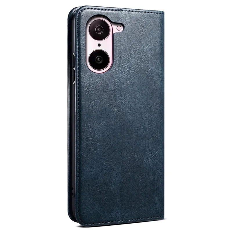 Wallet Case for OnePlus Nord CE5 5G / Ace 5 Racing 5G Crazy Horse Texture Waxy Leather Stand Phone Cover - Blue
