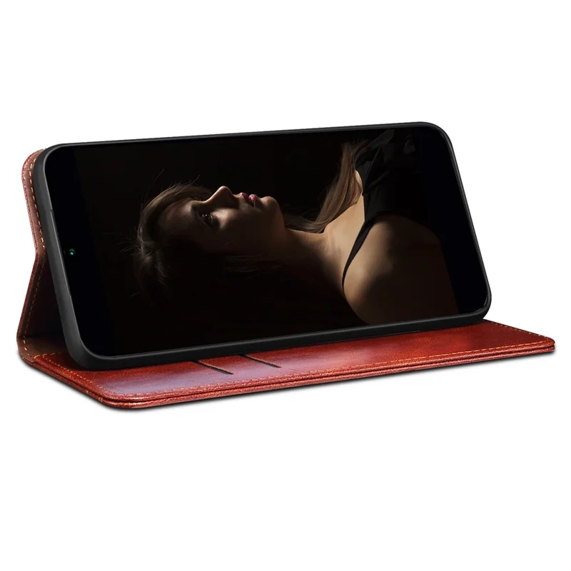 Wallet Case for OnePlus Nord CE5 5G / Ace 5 Racing 5G Crazy Horse Texture Waxy Leather Stand Phone Cover - Brown