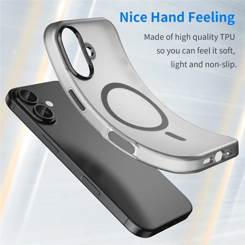 Cover per iPhone 17 Compatibile con MagSafe, Custodia Sottile Opaca Trasparente in TPU + PC - Nero