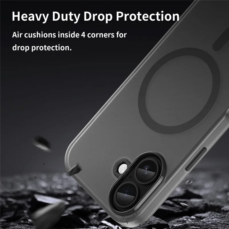Cover per iPhone 17 Compatibile con MagSafe, Custodia Sottile Opaca Trasparente in TPU + PC - Nero