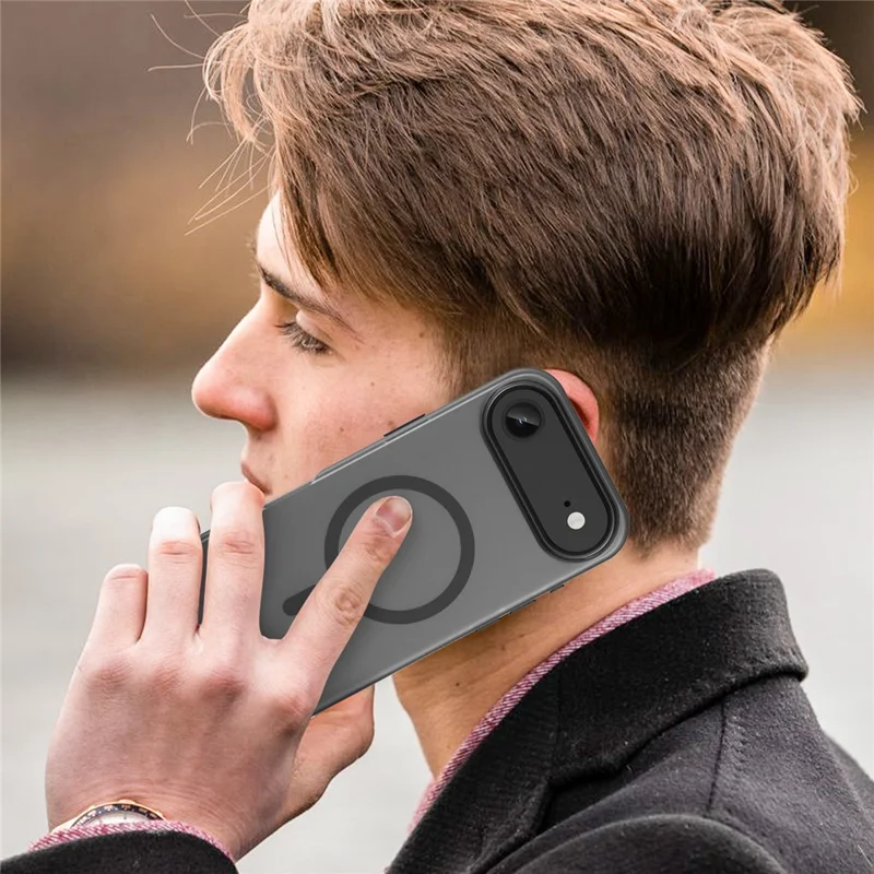 For iPhone Air Case Compatible with MagSafe TPU + PC Slim Matte Translucent Phone Cover - Black