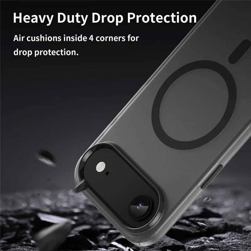 For iPhone Air Case Compatible with MagSafe TPU + PC Slim Matte Translucent Phone Cover - Black