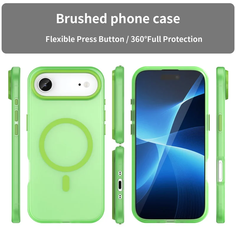 For iPhone Air Case Compatible with MagSafe TPU + PC Slim Matte Translucent Phone Cover - Green
