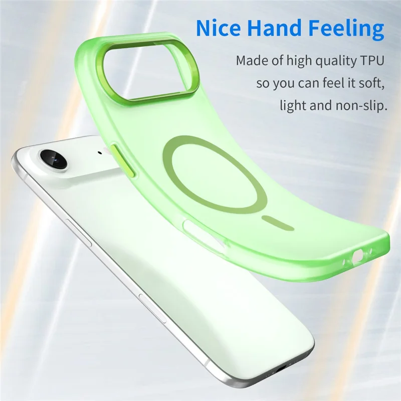 For iPhone Air Case Compatible with MagSafe TPU + PC Slim Matte Translucent Phone Cover - Green