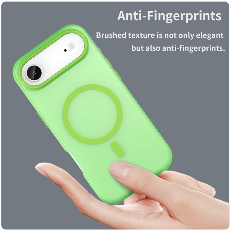 For iPhone Air Case Compatible with MagSafe TPU + PC Slim Matte Translucent Phone Cover - Green