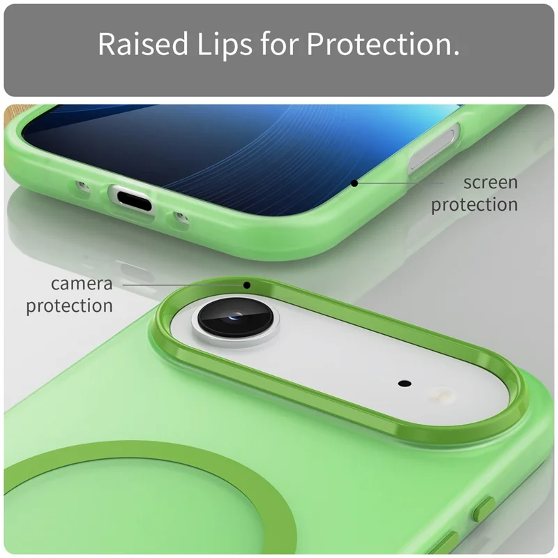 For iPhone Air Case Compatible with MagSafe TPU + PC Slim Matte Translucent Phone Cover - Green