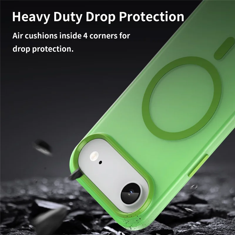 For iPhone Air Case Compatible with MagSafe TPU + PC Slim Matte Translucent Phone Cover - Green