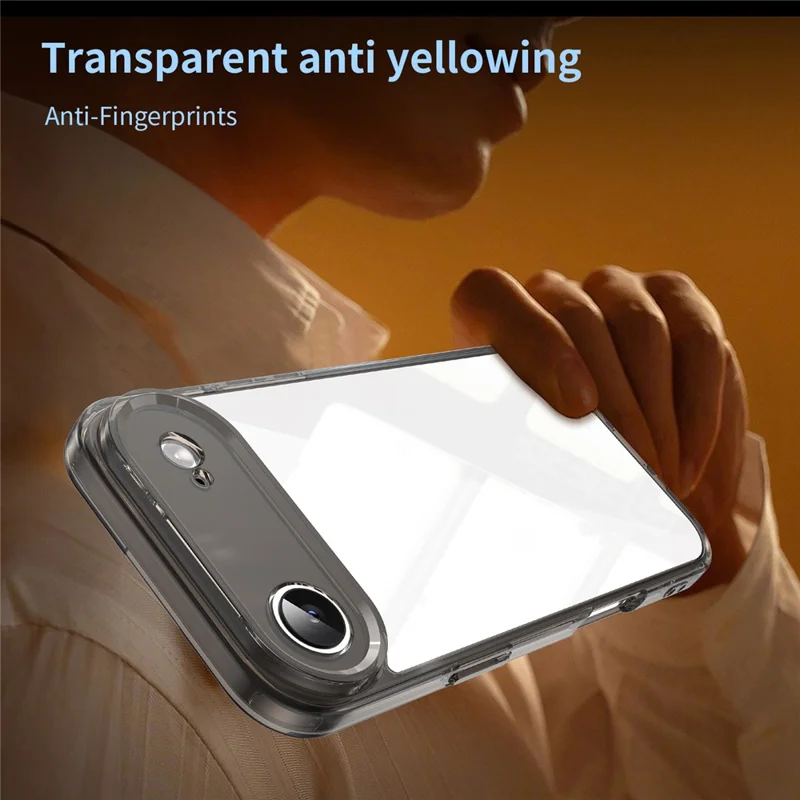 For iPhone Air Case TPU + Acrylic Phone Back Cover Anti Yellowing - Black