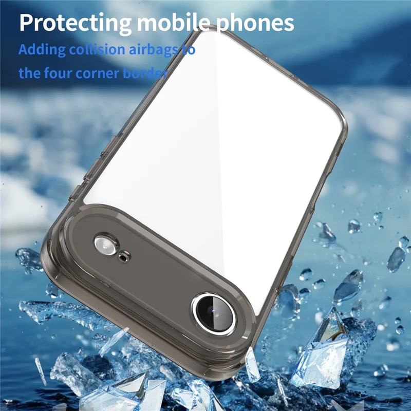 For iPhone Air Case TPU + Acrylic Phone Back Cover Anti Yellowing - Black