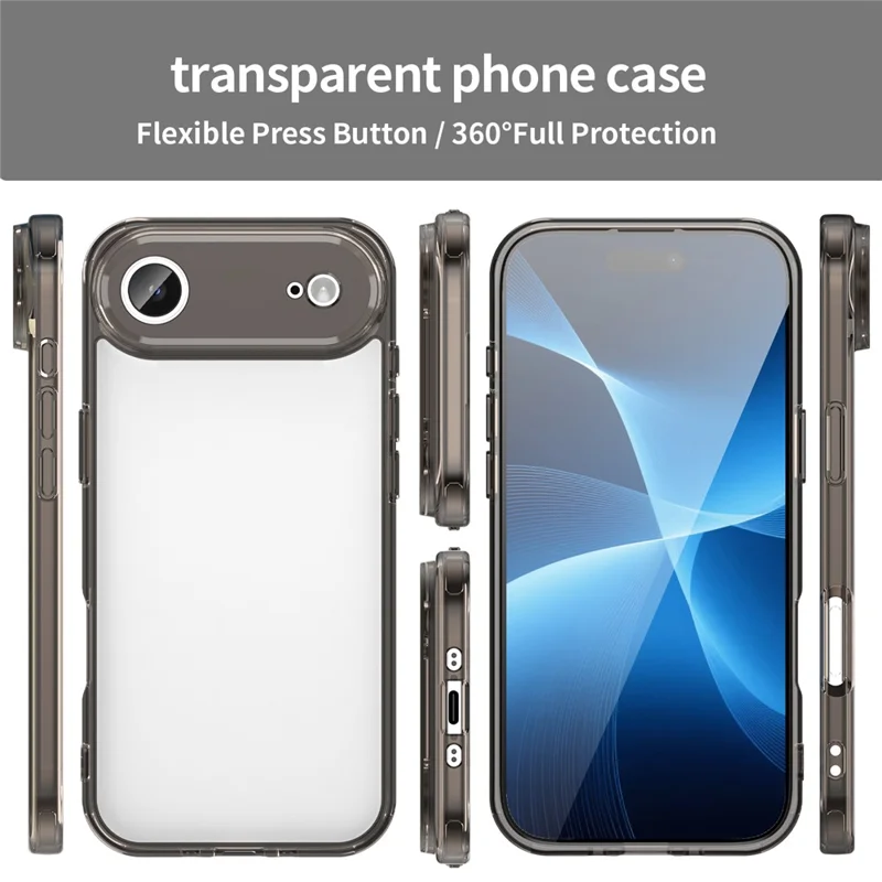 For iPhone Air Case TPU + Acrylic Phone Back Cover Anti Yellowing - Black
