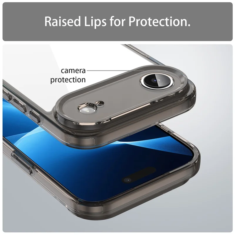 For iPhone Air Case TPU + Acrylic Phone Back Cover Anti Yellowing - Black