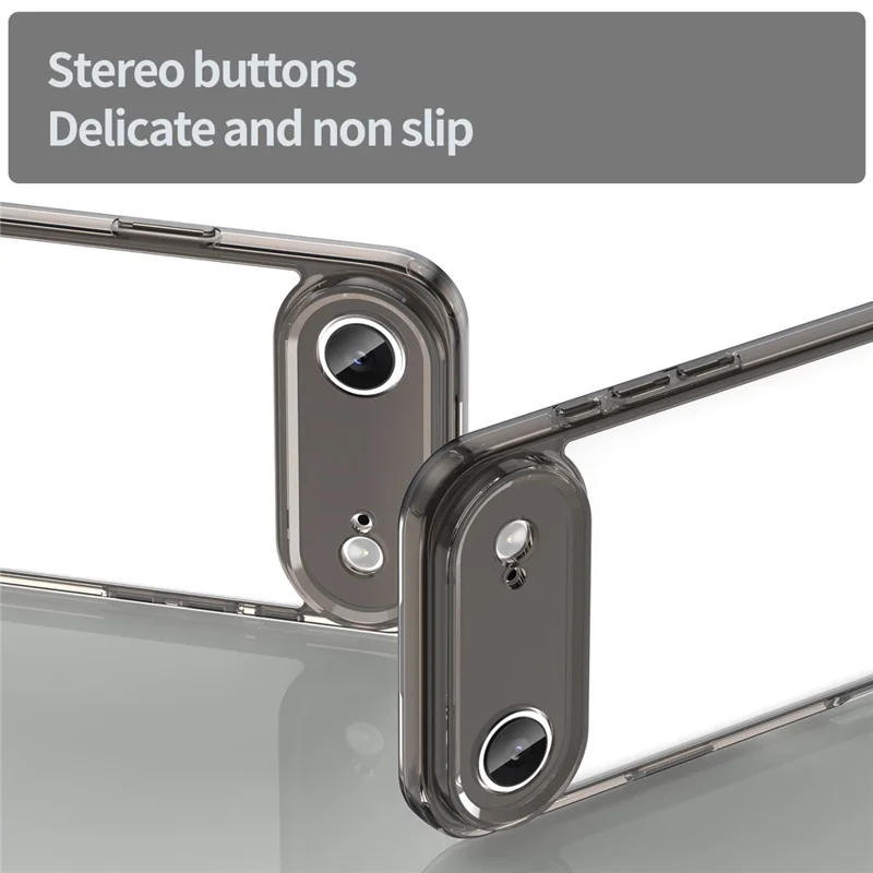 For iPhone Air Case TPU + Acrylic Phone Back Cover Anti Yellowing - Black