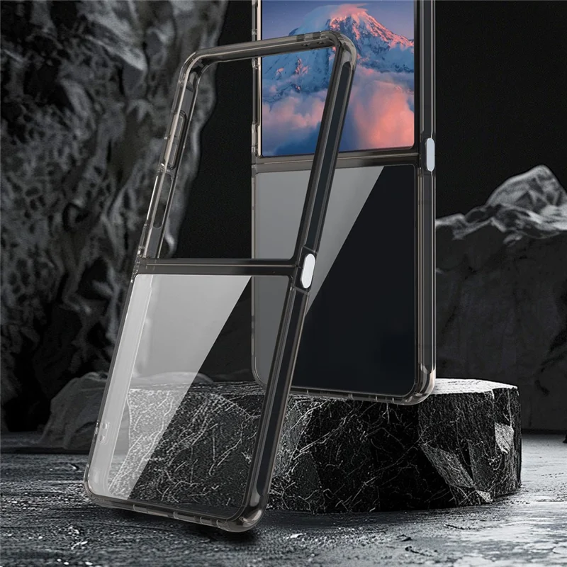 For Samsung Galaxy Z Flip7 5G Case TPU + Acrylic Phone Back Cover Anti Yellowing - Black