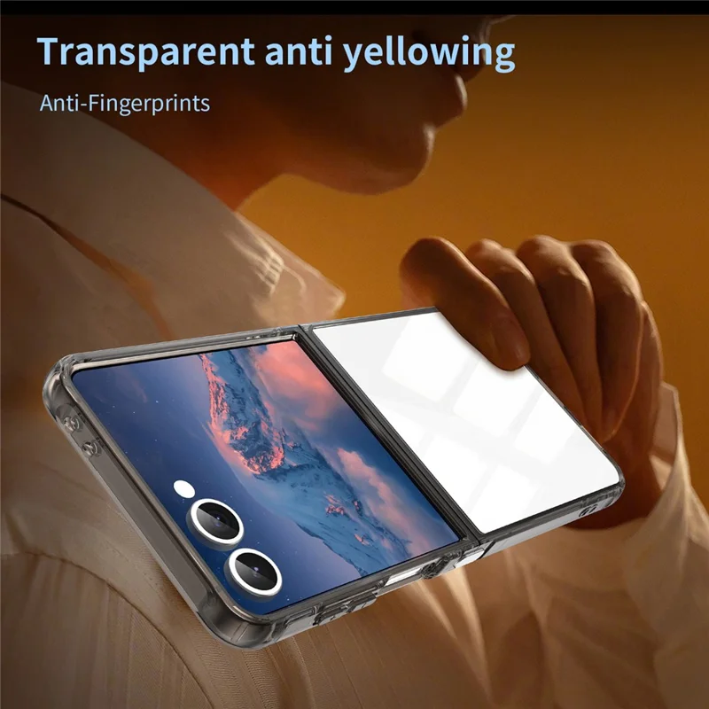 For Samsung Galaxy Z Flip7 5G Case TPU + Acrylic Phone Back Cover Anti Yellowing - Black