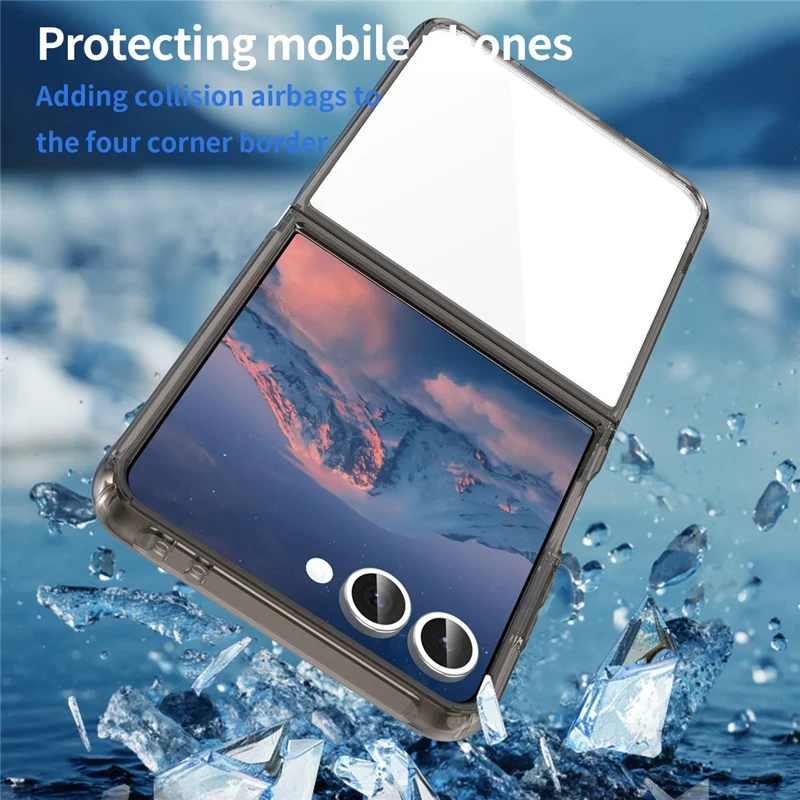 For Samsung Galaxy Z Flip7 5G Case TPU + Acrylic Phone Back Cover Anti Yellowing - Black