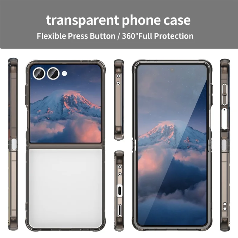For Samsung Galaxy Z Flip7 5G Case TPU + Acrylic Phone Back Cover Anti Yellowing - Black