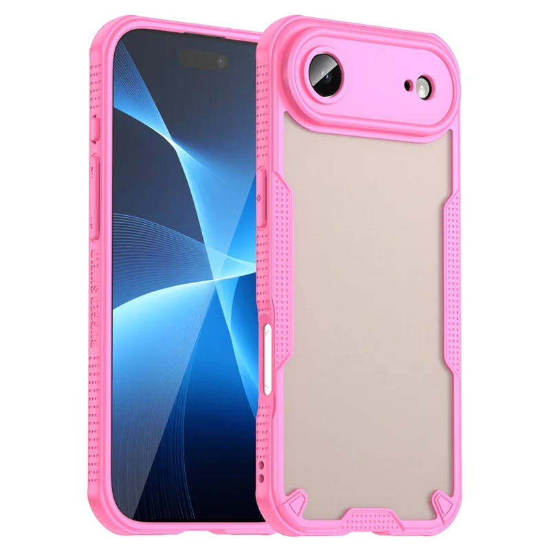For iPhone Air Case PC + TPU Semi-Transparent Frosted Finish Protective Phone Cover - Pink