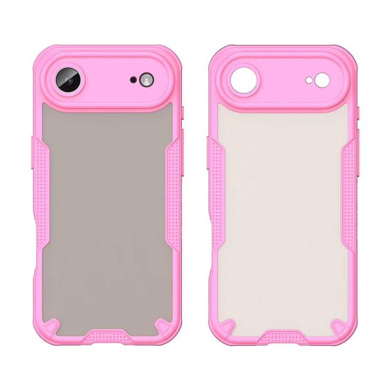 For iPhone Air Case PC + TPU Semi-Transparent Frosted Finish Protective Phone Cover - Pink