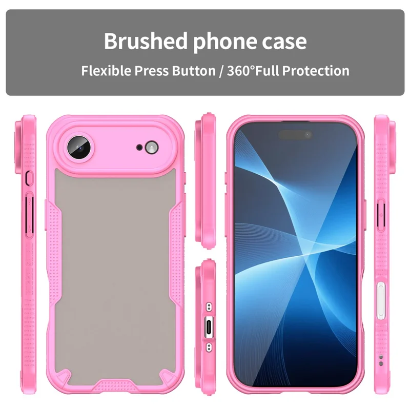 For iPhone Air Case PC + TPU Semi-Transparent Frosted Finish Protective Phone Cover - Pink