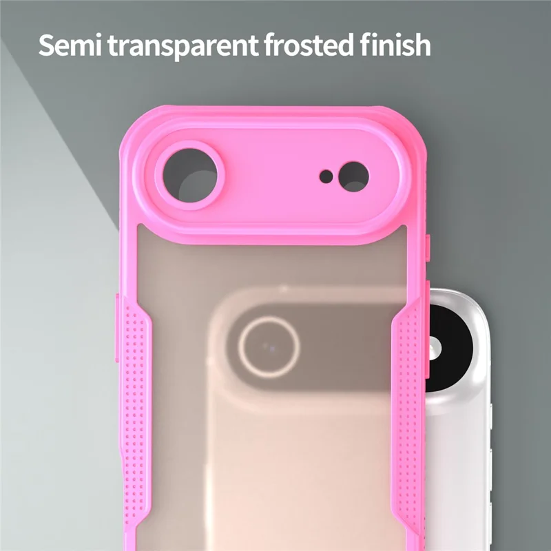 For iPhone Air Case PC + TPU Semi-Transparent Frosted Finish Protective Phone Cover - Pink