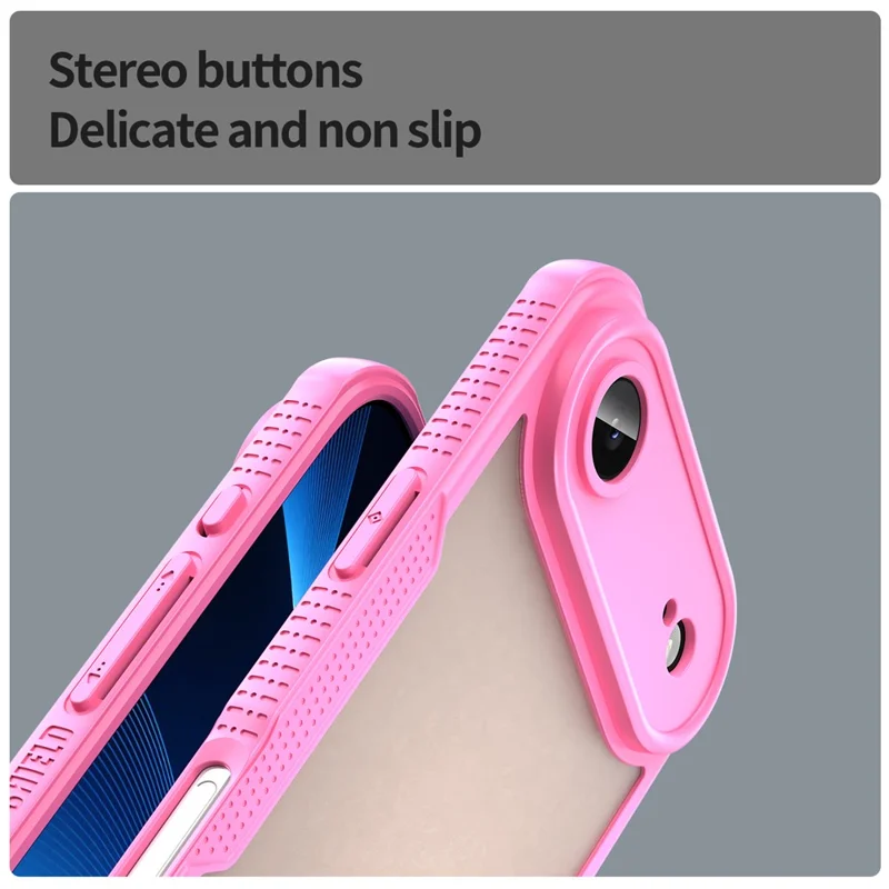 For iPhone Air Case PC + TPU Semi-Transparent Frosted Finish Protective Phone Cover - Pink
