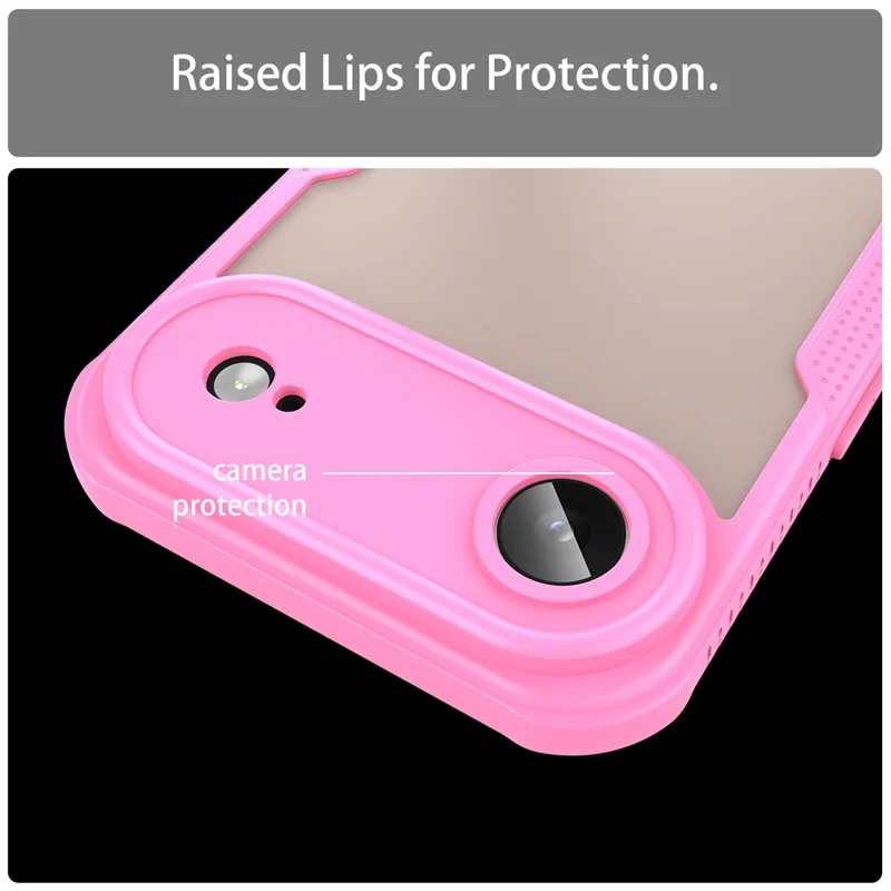 For iPhone Air Case PC + TPU Semi-Transparent Frosted Finish Protective Phone Cover - Pink