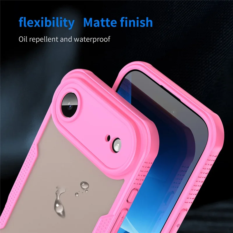 For iPhone Air Case PC + TPU Semi-Transparent Frosted Finish Protective Phone Cover - Pink