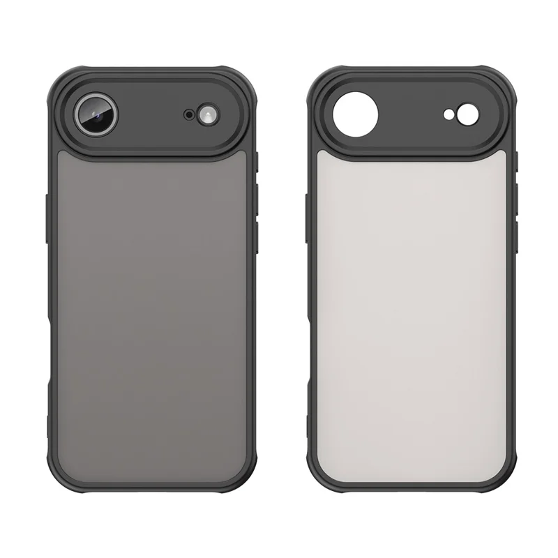 For iPhone Air Case Drop Proof Airbags Frosted Translucent PC + TPU Phone Back Cover - Black