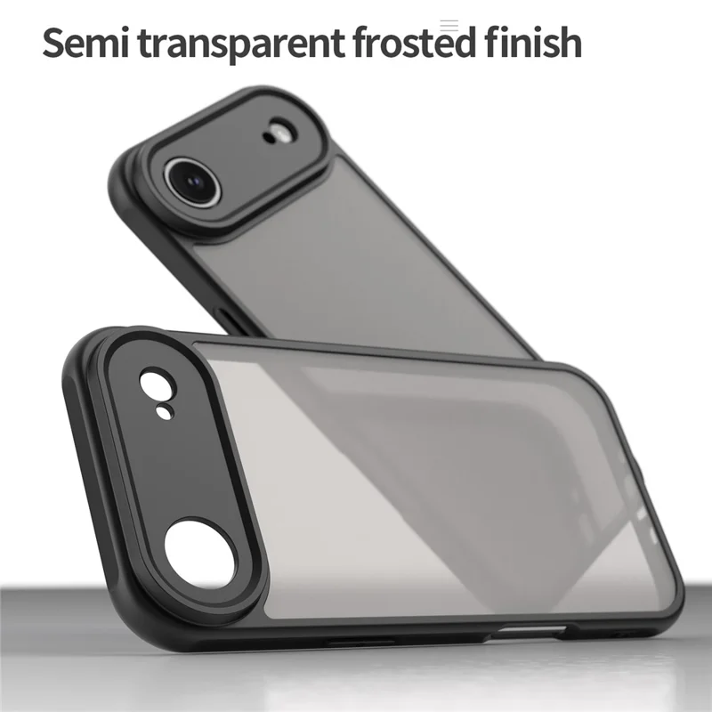 For iPhone Air Case Drop Proof Airbags Frosted Translucent PC + TPU Phone Back Cover - Black