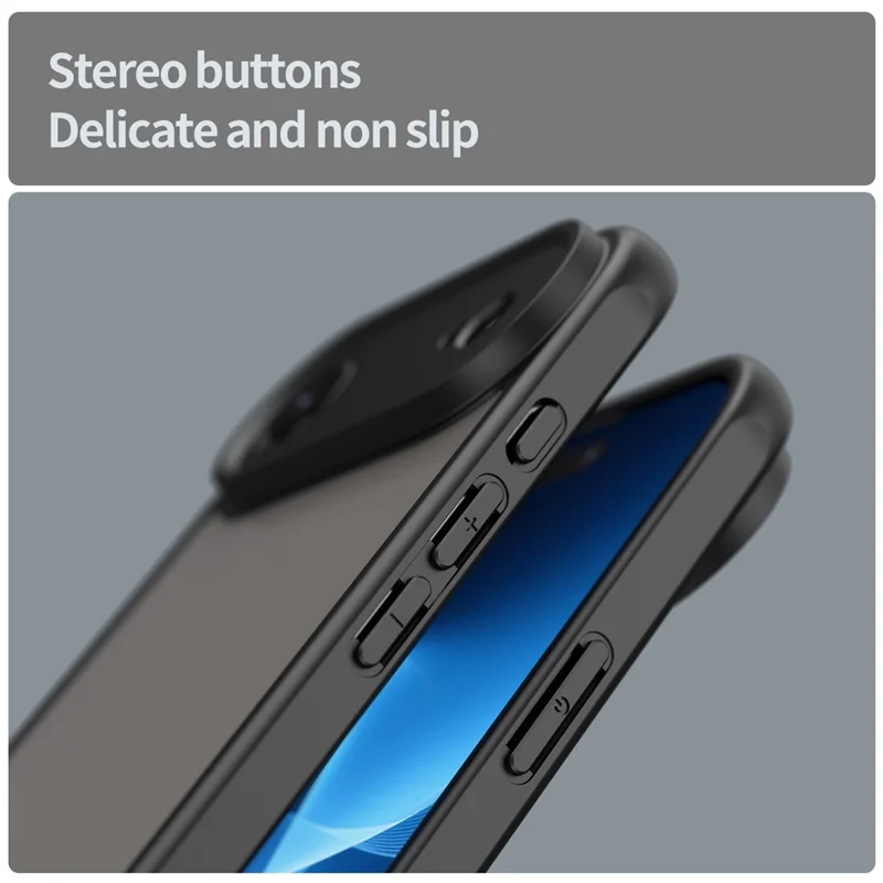For iPhone Air Case Drop Proof Airbags Frosted Translucent PC + TPU Phone Back Cover - Black