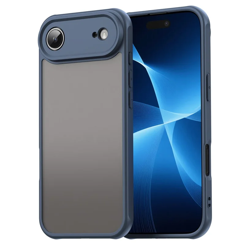 For iPhone Air Case Drop Proof Airbags Frosted Translucent PC + TPU Phone Back Cover - Blue