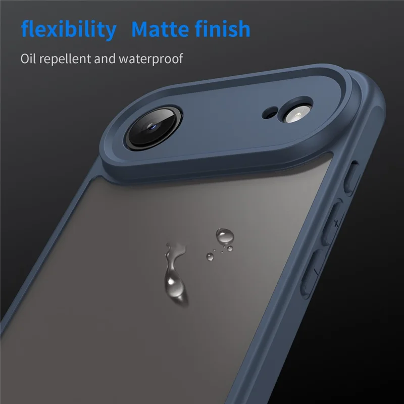 For iPhone Air Case Drop Proof Airbags Frosted Translucent PC + TPU Phone Back Cover - Blue