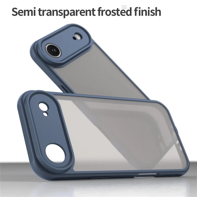 For iPhone Air Case Drop Proof Airbags Frosted Translucent PC + TPU Phone Back Cover - Blue