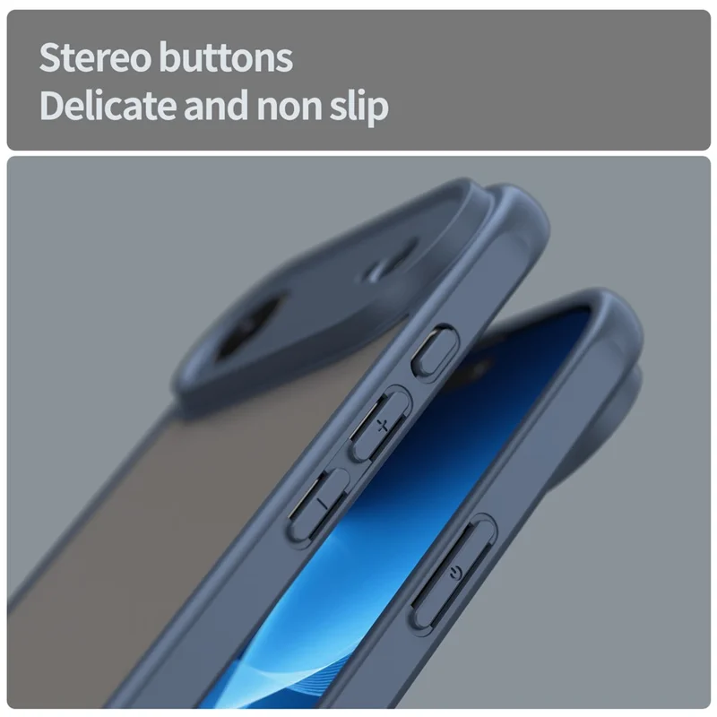 For iPhone Air Case Drop Proof Airbags Frosted Translucent PC + TPU Phone Back Cover - Blue