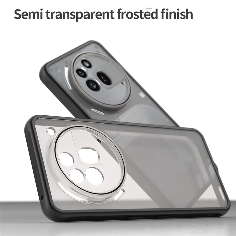 For Nothing Phone (3a) Pro Case Drop Proof Airbags Frosted Translucent PC + TPU Phone Back Cover - Black